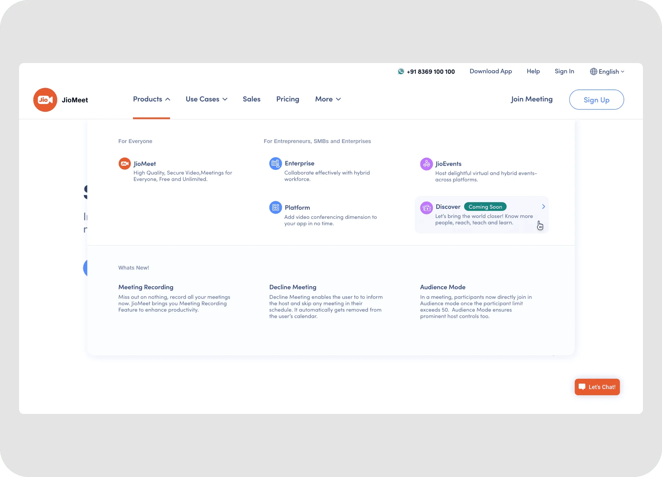 header menu