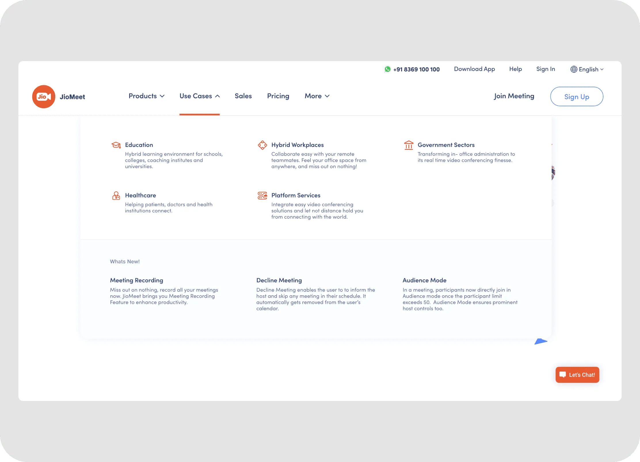 header menu